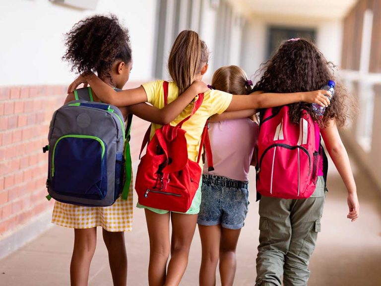 School kids enjoying back to school